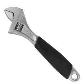 8"L Chrome Vanadium Steel Cushion Grip Adjustable Wrench
