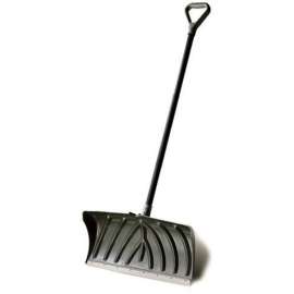 19" x 14" Poly Pusher Shovel with Metal Strip & Sticks, 18/Case