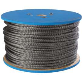 Aircraft Quality Wire Ropes, 250 ft, 7-Strand, Plastic Coating
