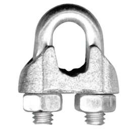 Malleable Wire Rope Clips, 1/8 in, Bright Zinc