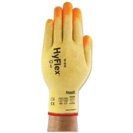 Hyflex Gloves, Nitrile Coated, Size 8, Orange