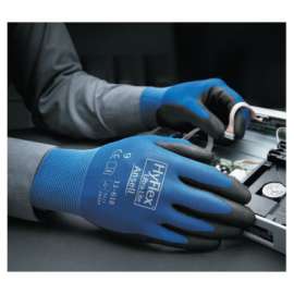 Hyflex® 11-618 Polyurethane Palm Coated Gloves, Size 9, Black/Dark Blue