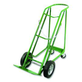 Cylinder Truck, 18 in W x 48 in H, 10 in Solid Wheels with 4 in Casters, Holds 1 Cylinder