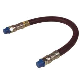 Grease Gun Extension Hose, 24 in L, Elastomeric, 1/8 in NPTF(M), 4,800 psi, Orange