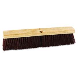 Floor Brush Head, 18 in Wide, Maroon, Heavy Duty, Polypropylene Bristles