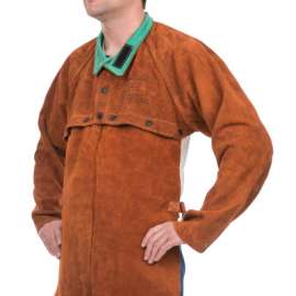 Split Cowhide Cape Sleeves, Snaps Closure, 2X-Large, Lava Brown