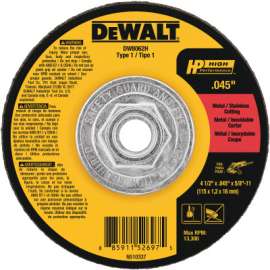HP Mini Hub Cutting Wheel, 4-1/2 in x .045 x 5/8 in - 11, Type 1