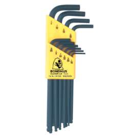 Balldriver L-Wrench Key Sets, 10 per holder, Hex Ball Tip, Inch