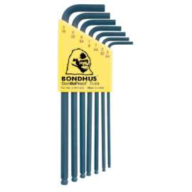 Balldriver L-Wrench Key Sets, 7 per holder, Hex Ball Tip, Inch
