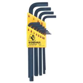 Hex L-Wrench Key Sets, 12 per holder, Hex Tip, Inch