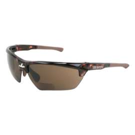 Dominator® DM3 Safety Glasses, Polycarbonate Brown Lens, MAX6®, Tortoiseshell Polycarbonate/Brown TPR, 2.0 Diopter