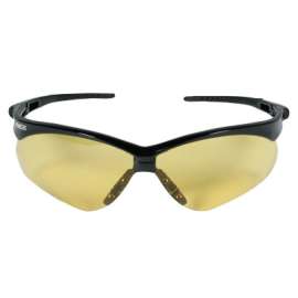 V30 Nemesis Safety Glasses, Amber, Polycarbonate Lens, Anti-Fog, Black Frame/Temple, Nylon