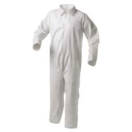 KLEENGUARD A35 Coveralls, White, Large, Open Wrists and Ankles