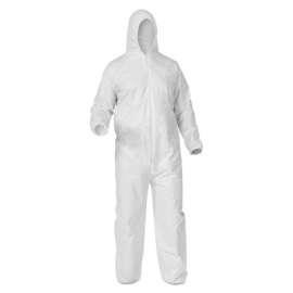 KLEENGUARD A35 Coveralls, White, 3X-Large, Elastic, Zipper Front