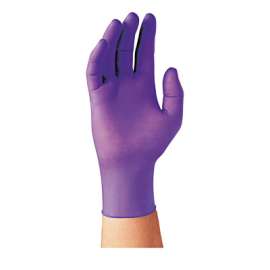 Purple Nitrile Disposable Exam Gloves, Beaded Cuff, Unlined, Large, 6 mil