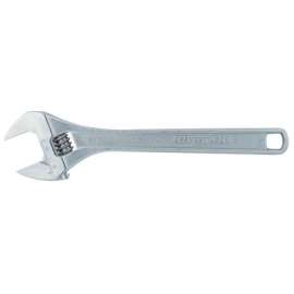 Adjustable Wrench, 15 in Long, 1.69 in Opening, Chrome