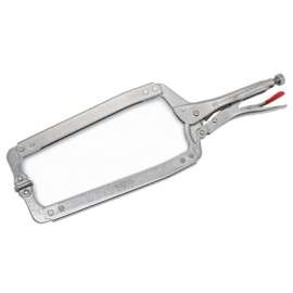 Locking C-Clamp, Swivel Pads, Locking Grip, 18 in Long