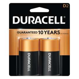 CopperTop Alkaline Battery, 1.5V, D, 2/PK