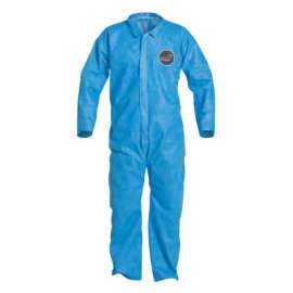 Proshield® 10 Coverall, Collar, Open Wrists and Ankles, Zipper Front, Storm Flalp, Blue, Medium