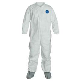Tyvek Coveralls with attached Boots, , Medium