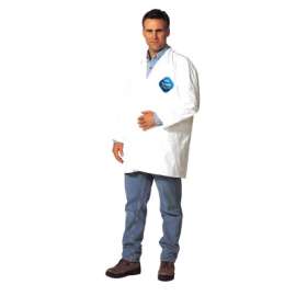 Tyvek® Lab Coats No Pockets Knee Length, Small, White
