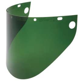 High Performance® Faceshield Window, Uncoated, Green, Wide View, 19 in L x 9-3/4 in H