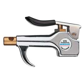 ThumbSwitch Series Safety Air Gun, XtraThrust® Triple-Port Brass Venturi Nozzle, Rubber-Cushioned Steel Lever