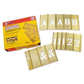 Brass Stencil Letter & Number Sets, Brass, 1/2 in