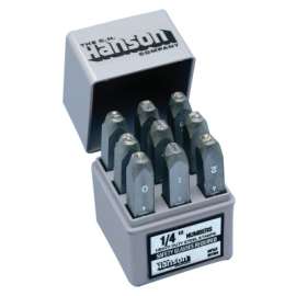 Standard Steel Hand Stamp Sets, 3/32 in, 0 thru 8