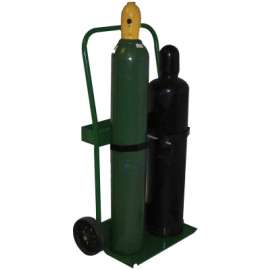 800 Series Carts, Holds 2 Cylinders, 8 in-9.5 in dia., 10 in Polyolefin Wheels