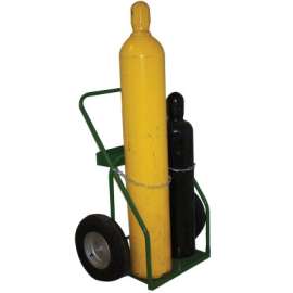 800 Series Cart, Holds 2 Cylinders, 9.5 in dia., 16 in Pneumatic Wheels