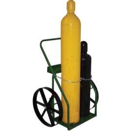 800 Series Carts, Holds 2 Cylinders, 9.5 in dia., 20 in Steel Wheels