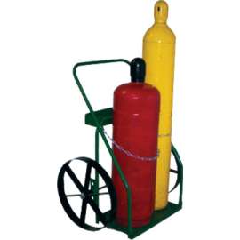 800 Series Carts, Holds 2 Cylinders, 9 1/2"-12 1/2" dia., 20 in Steel Wheels