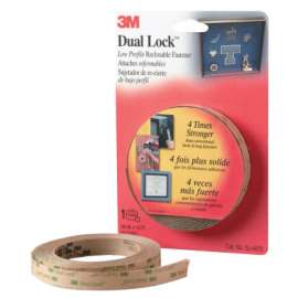 Dual Lock Reclosable Fastener, SJ4570, Low Profile/Thin, Clear, 1 in W x 50 yd L