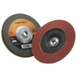 Cubitron II Flap Disc 967A, 7 in dia, 40 Grit, 5/8 in-11 Arbor, 8,600 RPM, Type 27