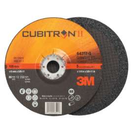 Cubitron II Depressed Center Grinding Wheel, 5 in, 1/4 in Thick, 7/8 in, 5/8 in -11 Arbor, 36 Grit