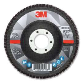 Flap Disc, 4.5 in x 7/8 in, 769F T27, 40+ Grit