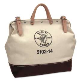 No. 8 Canvas Tool Bag, 1 Interior Pocket, 6 in W x 14 in H x 14 in L, Natural/Brown