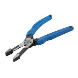 Klein-Kurve® Heavy-Duty Wire Strippers/Shear Cutter, 8.41 in L, 8-18 AWG, Blue