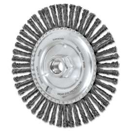 COMBITWIST Stringer Wheel, 6 in D x 3/16 in W, Carbon Steel Wire, 48 Knots