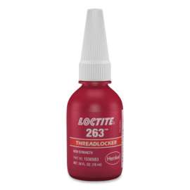 263 High Strength Red Threadlocker, 10 mL, 1 in Thread, Bottle