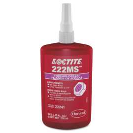 222MS Threadlocker, Low Strength/Small Screw, 250 mL, 1/4 in dia or Smaller, Purple