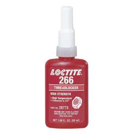 266 Threadlockers, High Strength/High Temperature, 50 mL, Red-Orange