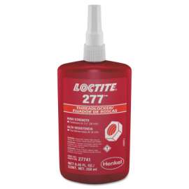 277 Threadlockers, High Strength, 250 mL, 1 1/2 in Thread, Red