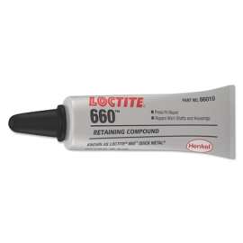 660 Quick Metal Retaining Compound, 6 mL Tube, Silver, 3,300 psi
