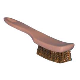White Sidewall Brushes, 6 3/4 in Polypropylene Block, 5/8 in Trim L, Brass