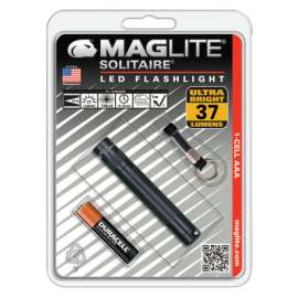 Solitaire® LED AAA Flashlight, AAA, 37, Black
