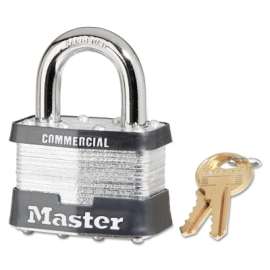 Laminated Steel Pin Tumbler Padlocks, 3/8 in Dia., 15/16 in L x 3/4 in W, Silver