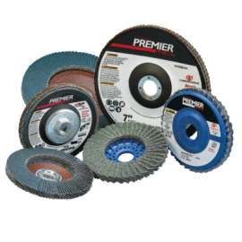 Premier Red Zirconia Alumina Type 27 Flap Discs, 4 1/2", 36 Grit, 5/8 in Arbor