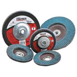 Premier Red Zirconia Alumina Type 27 Flap Discs, 4 1/2", 80 Grit, 5/8 in Arbor